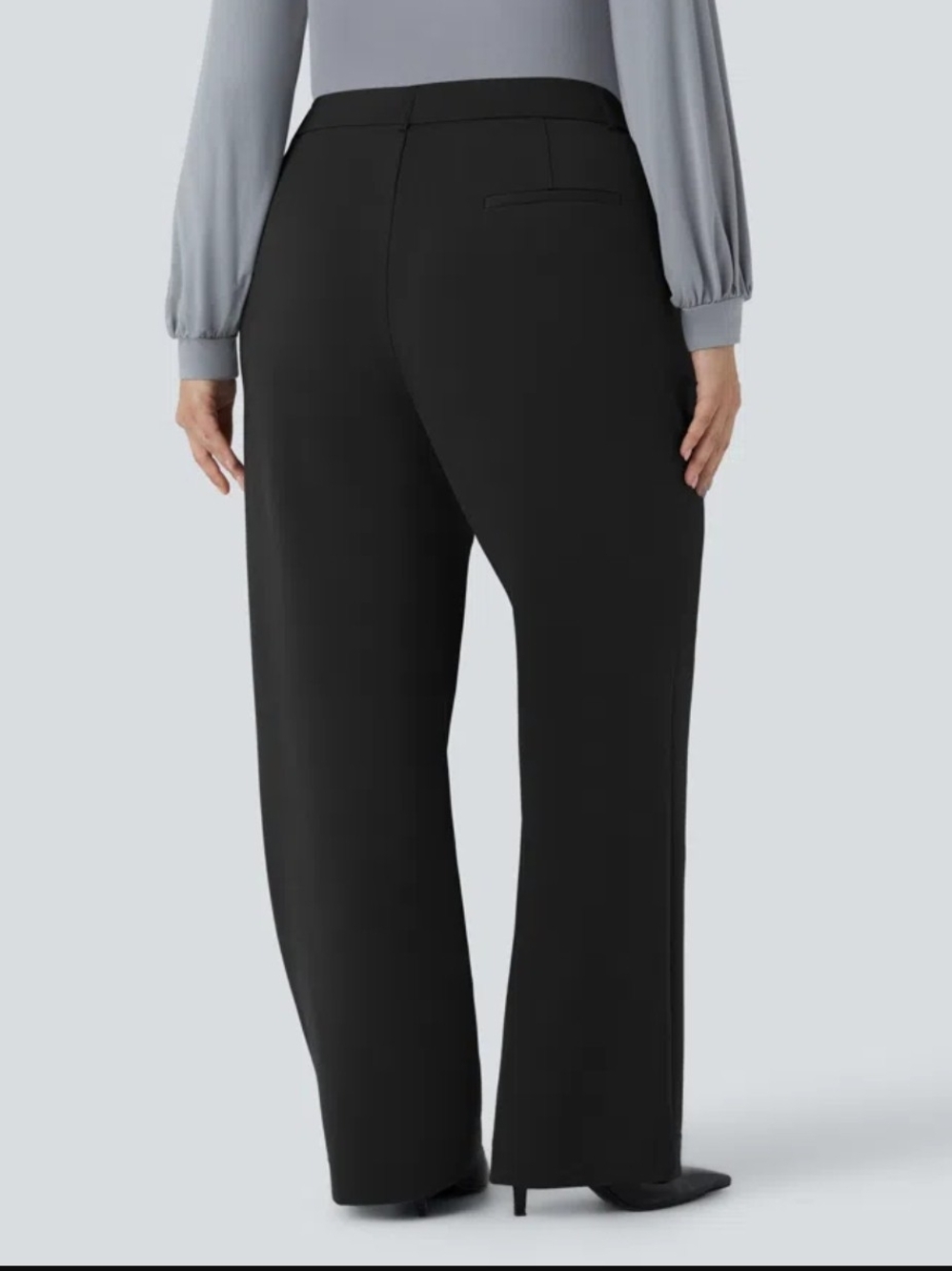 NWT Size 3X HALARA Flex Black Wide-Leg Trousers with Crease - Picture 2 of 7